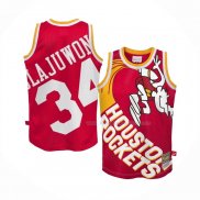 Maillot Houston Rockets Hakeem Olajuwon NO 34 Mitchell & Ness Big Face Rouge