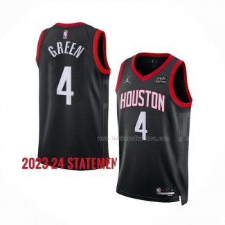 Maillot Houston Rockets Jalen Green NO 4 Statement 2023-24 Noir