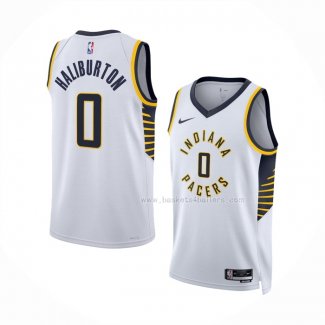 Maillot Indiana Pacers Tyrese Haliburton NO 0 Icon 2022-23 Blanc