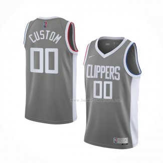 Maillot Los Angeles Clippers Personnalise Earned 2020-21 Gris