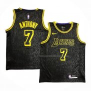 Maillot Los Angeles Lakers Carmelo Anthony NO 7 Black Mamba Noir