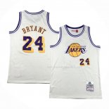 Maillot Los Angeles Lakers Kobe Bryant NO 24 Mitchell & Ness Chainstitch Creme