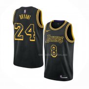 Maillot Los Angeles Lakers Kobe Bryant NO 8 24 Black Mamba Noir