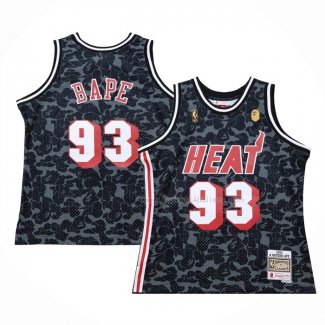 Maillot Miami Heat Bape NO 93 Hardwood Classic Noir