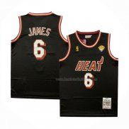 Maillot Miami Heat LeBron James NO 6 Mitchell & Ness 2010-11 Noir