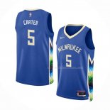 Maillot Milwaukee Bucks Jevon Carter NO 5 Ville 2022-23 Bleu