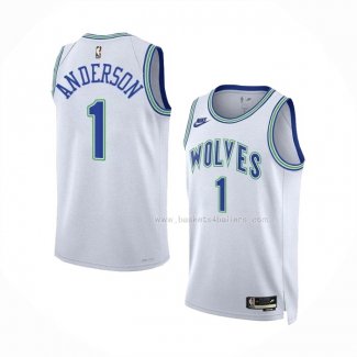 Maillot Minnesota Timberwolves Kyle Anderson NO 1 Classic 2023-24 Blanc