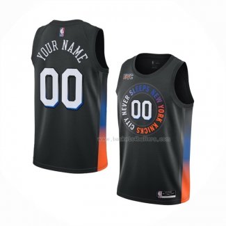 Maillot New York Knicks Personnalise Ville 2020-21 Noir