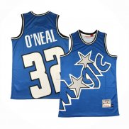 Maillot Orlando Magic Shaquille O'neal NO 32 Mitchell & Ness Big Face Bleu