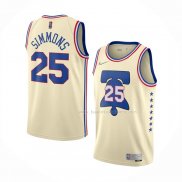 Maillot Philadelphia 76ers Ben Simmons NO 25 Earned 2020-21 Creme