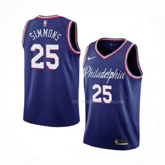 Maillot Philadelphia 76ers Ben Simmons NO 25 Ville 2019-20 Bleu