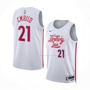 Maillot Philadelphia 76ers Joel Embiid NO 21 Ville 2022-23 Blanc