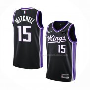 Maillot Sacramento Kings Davion Mitchell NO 15 Icon 2023-24 Noir