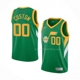 Maillot Utah Jazz Personnalise Earned 2020-21 Vert