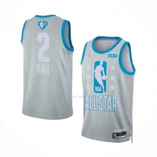 Maillot All Star 2022 Charlotte Hornets LaMelo Ball NO 2 Gris