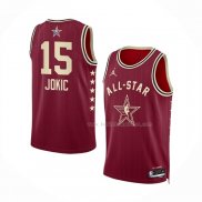 Maillot All Star 2024 Denver Nuggets Nikola Jokic NO 15 Rouge