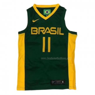 Maillot Bresil Anderson Varejao NO 11 2019 FIBA Baketball World Cup Vert