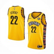 Maillot Brooklyn Nets Caris Levert NO 22 Ville 2020-21 Jaune