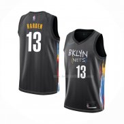 Maillot Brooklyn Nets James Harden NO 13 Ville 2020-21 Noir