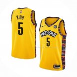 Maillot Brooklyn Nets Jason Kidd NO 5 Ville 2020-21 Jaune