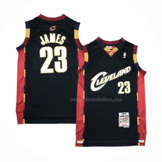 Maillot Cleveland Cavaliers LeBron James NO 23 Mitchell & Ness 2008-09 Noir