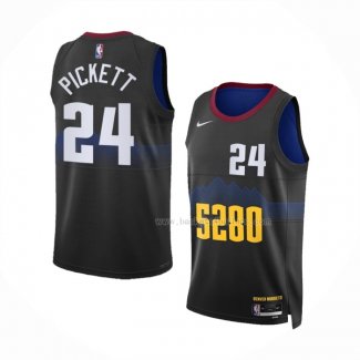 Maillot Denver Nuggets Jalen Pickett NO 24 Ville 2023-24 Noir