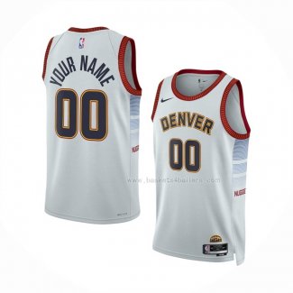 Maillot Denver Nuggets Personnalise Ville 2022-23 Blanc