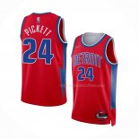 Maillot Detroit Pistons Jamorko Pickett NO 24 Ville 2021-22 Rouge