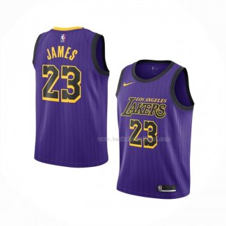 Maillot Enfant Los Angeles Lakers LeBron James NO 23 Ville 2019-20 Volet