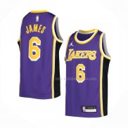 Maillot Enfant Los Angeles Lakers LeBron James NO 6 Statement Volet