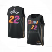 Maillot Enfant Miami Heat Jimmy Butler NO 22 2021-22 Ville Noir