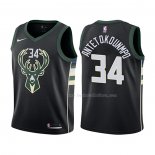 Maillot Enfant Milwaukee Bucks Giannis Antetokounmpo NO 34 2017-18 Noir