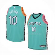 Maillot Enfant San Antonio Spurs Jeremy Sochan NO 10 Ville 2022-23 Vert