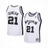 Maillot Enfant San Antonio Spurs Tim Duncan NO 21 Mitchell & Ness 1998-99 Blanc