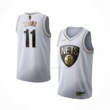 Maillot Golden Edition Brooklyn Nets Kyrie Irving NO 11 Blanc