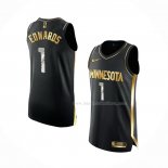 Maillot Golden Edition Minnesota Timberwolves Anthony Edwards NO 1 2020-21 Noir