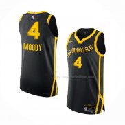 Maillot Golden State Warriors Moses Moody NO 4 Ville Authentique 2023-24 Noir