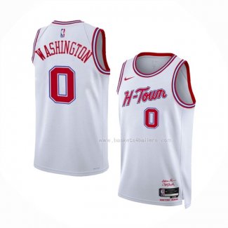 Maillot Houston Rockets Tyty Washington NO 0 Ville 2023-24 Blanc