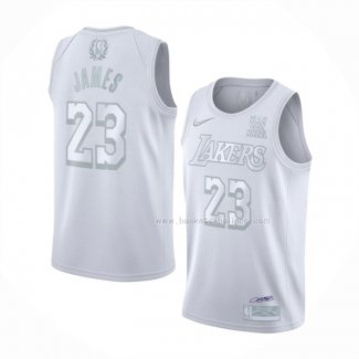 Maillot Los Angeles Lakers LeBron James NO 23 MVP Blanc