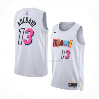 Maillot Miami Heat Bam Adebayo NO 13 Ville 2022-23 Blanc