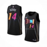 Maillot Miami Heat Tyler Herro NO 14 Ville 2021-22 Noir