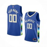 Maillot Milwaukee Bucks Personnalise Ville 2022-23 Bleu