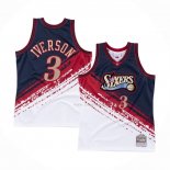 Maillot Philadelphia 76ers Allen Iverson NO 3 Mitchell & Ness 1997-98 Noir