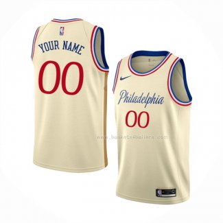 Maillot Philadelphia 76ers Personnalise Ville 2019-20 Creme