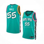 Maillot San Antonio Spurs Jordan Hall NO 55 Ville 2022-23 Vert