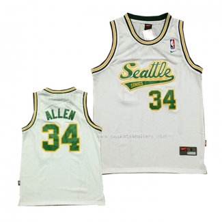 Maillot Seattle Supersonics Ray Allen NO 34 Historic Blanc