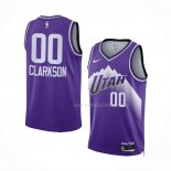 Maillot Utah Jazz Jordan Clarkson NO 00 Ville 2023-24 Volet