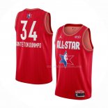 Maillot All Star 2020 Milwaukee Bucks Giannis Antetokounmpo NO 34 Rouge