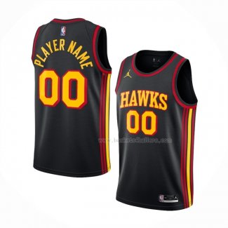 Maillot Atlanta Hawks Personnalise Statement Noir