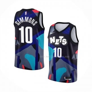 Maillot Brooklyn Nets Ben Simmons NO 10 Ville 2023-24 Noir